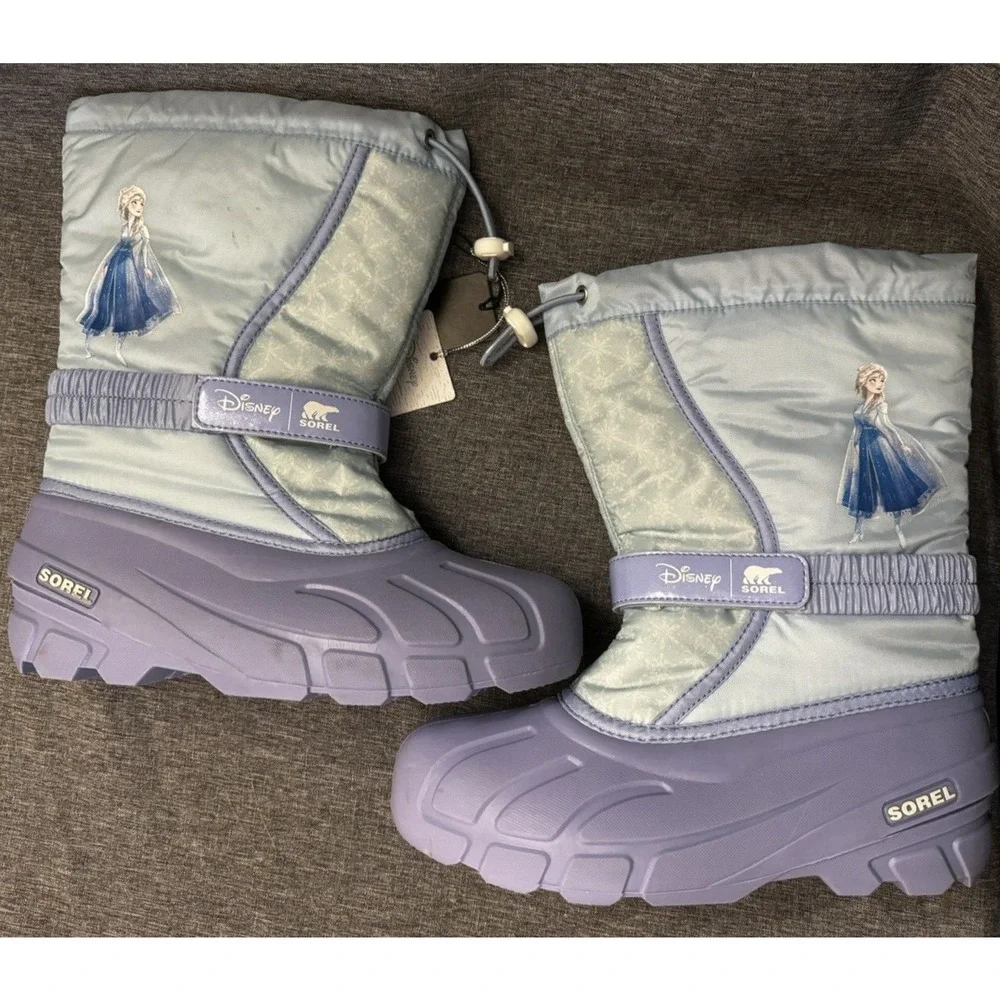 Sorel Disney Frozen II Elsa Big Girls Size 7 Purple Insulated Winter Snow Boots - Picture 6 of 9